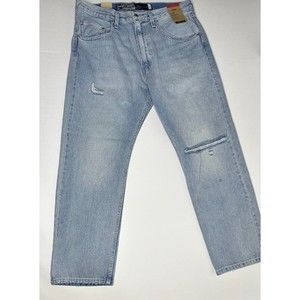 Levi’s silvertab relaxed straight leg Jeans mens 32 X 32 Light Wash Distressed